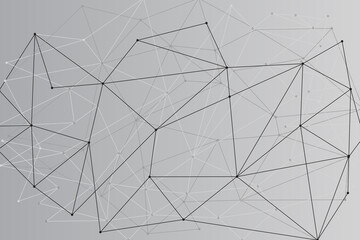 Obraz premium Network abstract connection isolated on gray background. Network technology background with dots and lines. Ai background. Modern abstract concept. Ai background vector, network technology