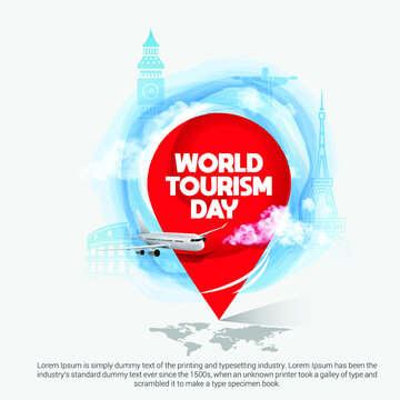World tourism day creative concept background