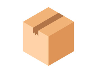 box packaging on white background , Isometric