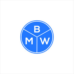BMW letter logo design on white background. BMW  creative circle letter logo concept. BMW letter design.