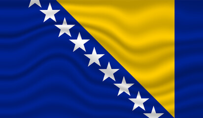 Bosnia and Herzegovina
National Flag vector design. Bosnia and Herzegovina flag 3D waving background vector illustration