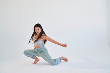 woman dancing kneeling