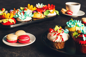 Easter cupcakes with frosting