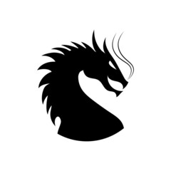 head dragon simple logo symbol icon illustration design vector
