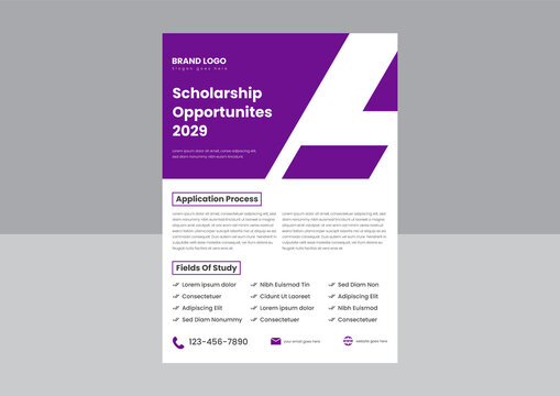 Scholarship Opportunities Flyer Poster Template Design. International Scholarship Flyer Design Template.