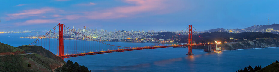 Golden Gate Bridge and downtown San Francisco