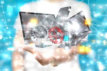gear Technology background. Big data concept