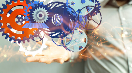 gear Technology background. Big data concept