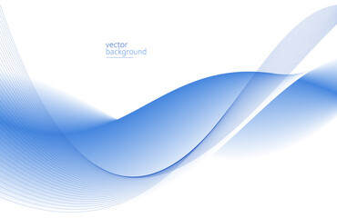 Curve shape flow vector abstract background in light blue gradient, dynamic and speed concept, futuristic technology or motion art.