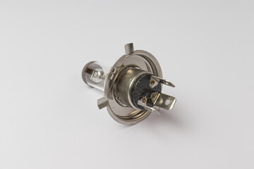 headlight bulb for car on white background