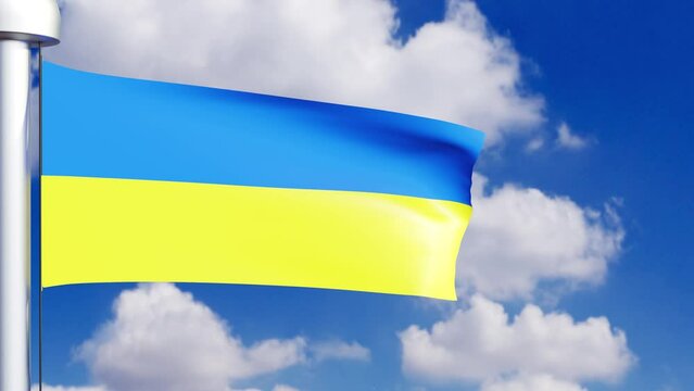 Country flag waiving against cloudy background