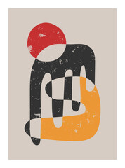 Abstract art,  hand painted,  geometric background. Design for poster, wall decoration, cover, EPS10 vector template