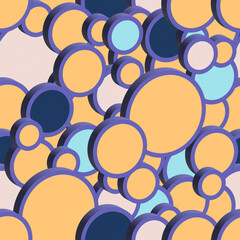 Seamless circles pattern. Water bubbles. Abstract geometric vector background. 
