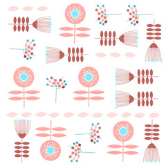 seamless background with flowers and plants