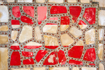 National flag of Austria on stone wall background. Flag banner on stone texture background.