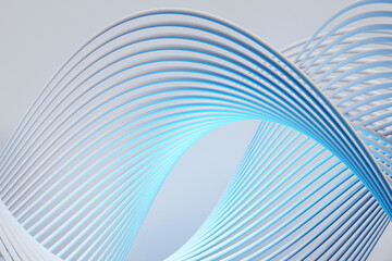 3d illustration of geometric  blue  wave surface.  .Pattern of simple geometric shapes