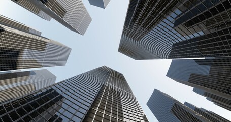 Obraz na płótnie Canvas city skyscrapers