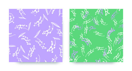 Spring Lily of the Valley. Bud of Convallaria Majalis. Fresh Flower Fabric. Lily of the Valley Seamless Pattern. Vintage Petal Invitation. Blossom Texture. Lily of the Valley.