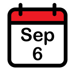 Calendar icon with sixth September