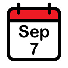 Calendar icon with seventh September