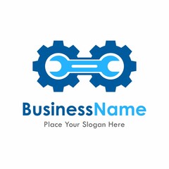 Obraz premium Gear repair vector logo design. Suitable for business, automotive and web