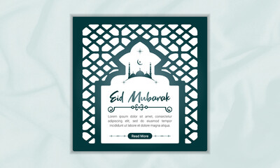Eid Mubarak social media story, eid ul Fitr Mubarak or eid ul Adha design, holy day Islamic social media post design template