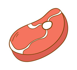 Steak Food. Grill or Barbecue Meat. Vector illustration