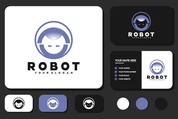 Fototapeta na wymiar creative robot logo, head logo, logo reference for your business.