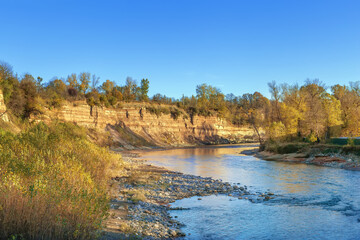 Landscape with the river Belaya, Adygea, Russia