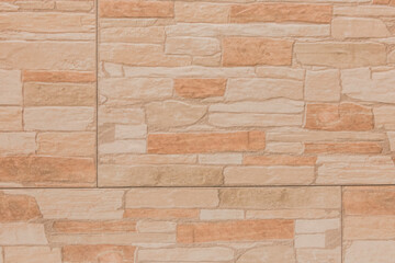 Imitation Stone Tile Wall Texture Orange-Brown Abstract Pattern Background Surface