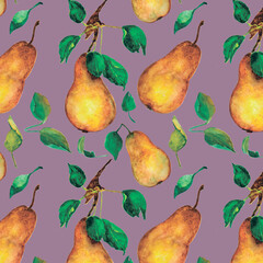 Seamless pattern with pears.