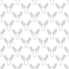 pattern little reindeer on white backround