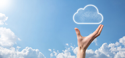 Cloud computing concept,cloud for transfer data.Cloud computing, big data center, future...