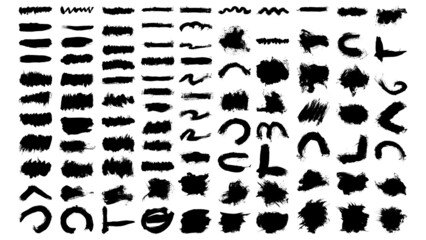 Set of hand drawn painted scratched vector Illustrations template of grunge banners abstract background brush texture