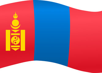 Mongolia flag wave  isolated  on png or transparent background,Symbol Mongolia,template for banner,card,advertising ,promote,and business matching country poster, vector illustration