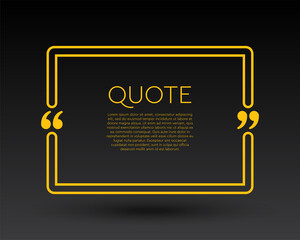 Quote speech bubble, text in brackets, frame
