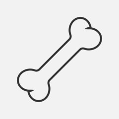 Outline bone dog icon isolated flat design vector illustration.