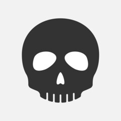 Human skull icon isolated flat design vector illustration.