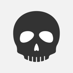 Human skull icon isolated flat design vector illustration.