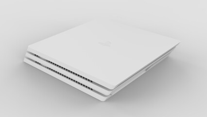 Mockup Console game 3d rendering illustration on white background