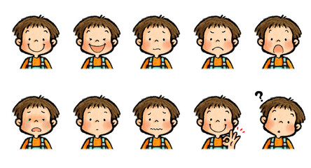 子供の表情イラストセット