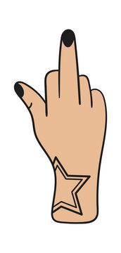 Middle Finger Sign Hand. Vector illustration