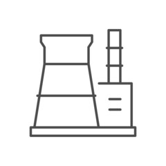 Nuclear power station line outline icon