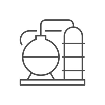 recommend clip art: Oil refinery station line outline icon