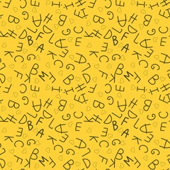 Fototapeta premium Alphabet seamless pattern for fabrics and packaging and gifts and cards and kids and wrapping paper and school