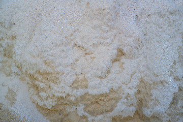 Close-up of the white sand