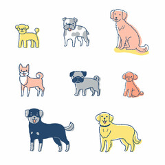 いろいろな種類の犬　セット © hisa-nishiya