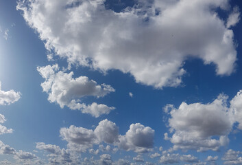 White clouds in a sunny day