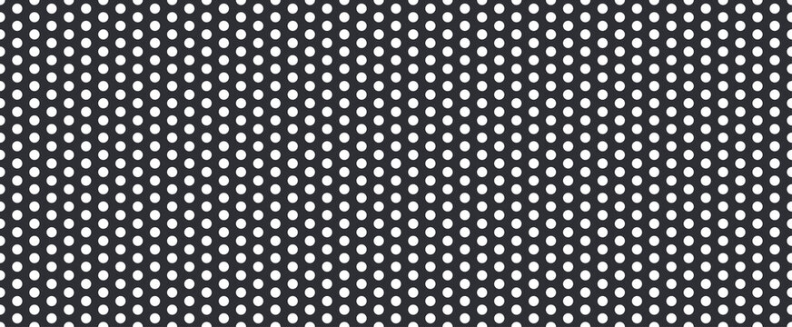 Metal mesh. Pattern of perforated metal. Black mesh texture. Perforated  steel. Circle hole in steel plate. Iron sieve. Seamless background. Vector  Stock Vector | Adobe Stock