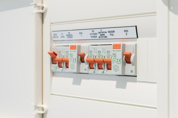 Modern apartment electrical panel fuse control box